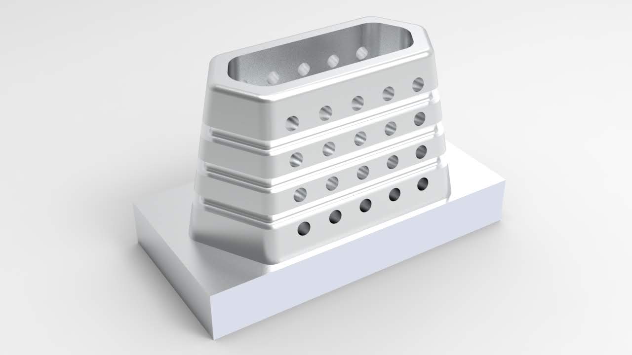 Pieza mecanizada en aluminio en 4 minutos